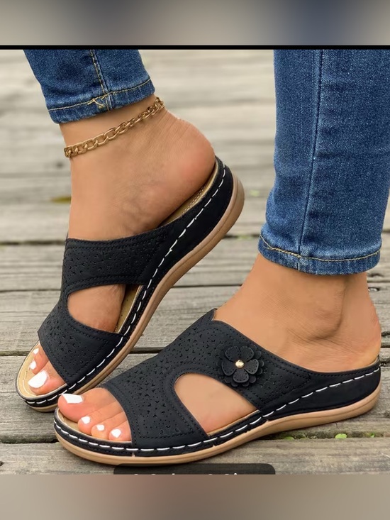Zoey Shoes - Comfort Slide Sandals for Women - Black